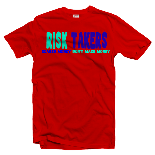 RISK TAKERS RED MINT AND BLUE T-SHIRT